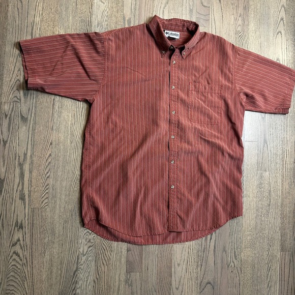 Columbia GRT XL Mens Striped Button Up Short Sleeve Casual Shirt - Picture 1 of 6